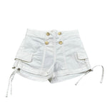 Fun & Fun Short Tinta Unita con Girovita Regolabile per Bambina FNBSO16567 BIANCO FUN & FUN 