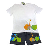 Diadora Complete T-Shirt-Bermuda Two-Tone Weiß/Schwarz für Kinder