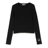 LIU JO maglia tinta unita cn profili in contrasto Nero per Bambina GF4138X NERO LIU JO 