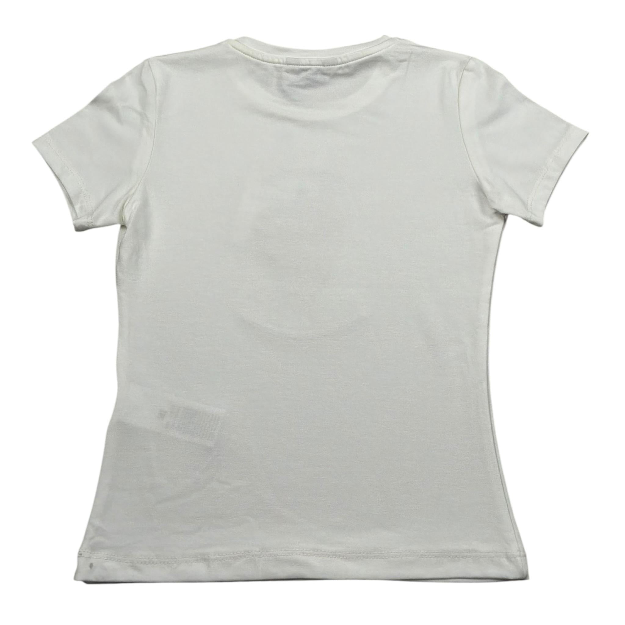 Manila Grace T-Shirt Girocollo Tinta Unita con Stampa per Bambina 310TMBS25 BIANCO MANILA GRACE 