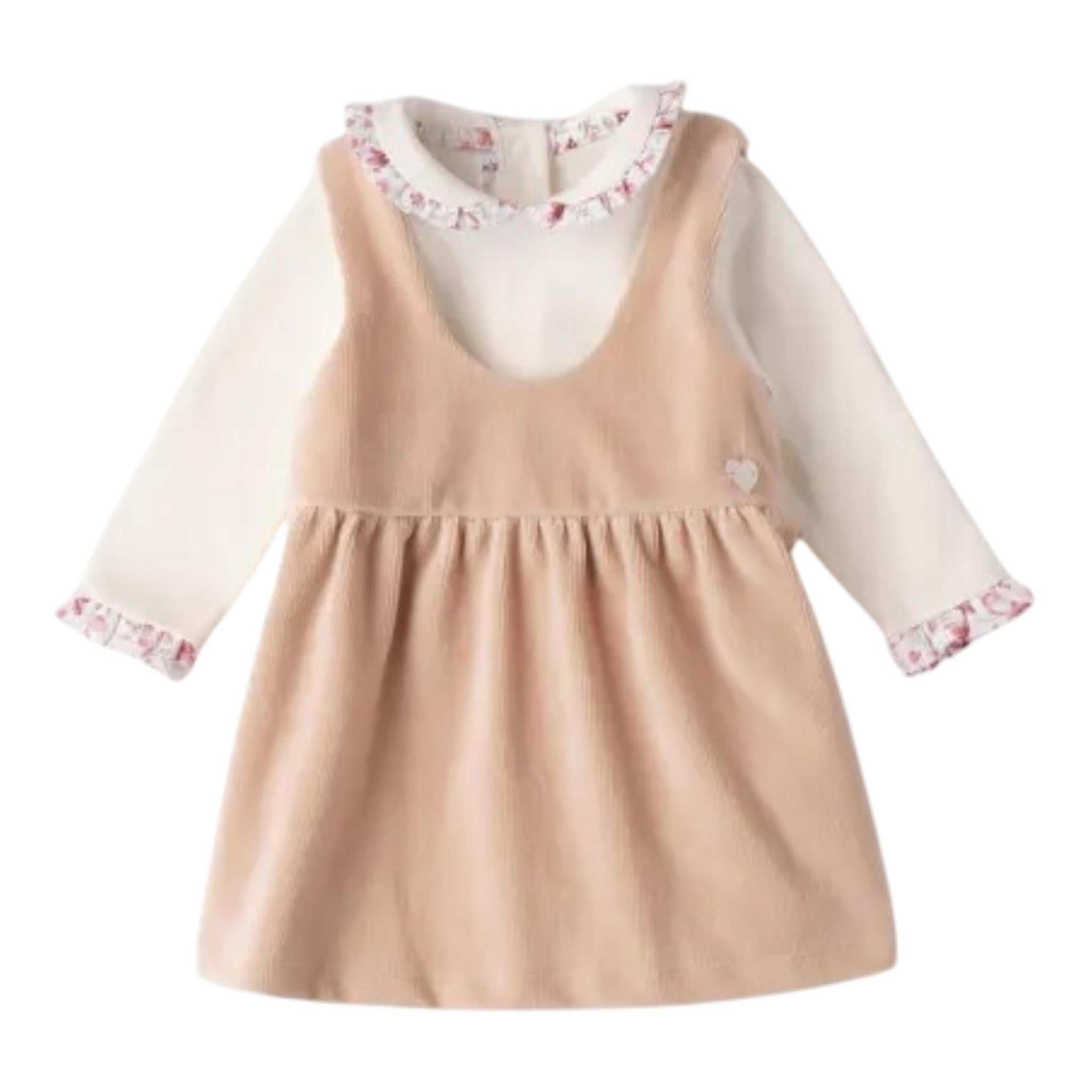 MINI BANDA completo 2pz salopette-body bicolore Bianco/beige per Neonata 3A792 BIANCO/BEIGE MINI BANDA 