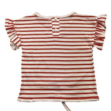 Babidu T-Shirt mit Streifenmuster, weiß/rot, für Babys
