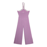 Twinset Tuta Intera Tinta Unita con Logo per Bambina 251GJ3QW1X LILLA TWINSET 