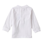 Mini Banda Shirt Tinta Unita Girocollo con Stampa per Neonato 3B608 BIANCO MINI BANDA 