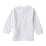 Mini Banda Shirt Tinta Unita Girocollo con Stampa per Neonato 3B608 BIANCO MINI BANDA 