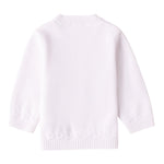 Mini Banda Cardigan Tinta Unita con Bottoni In Contrasto per Neonato 3B643 BIANCO MINI BANDA 