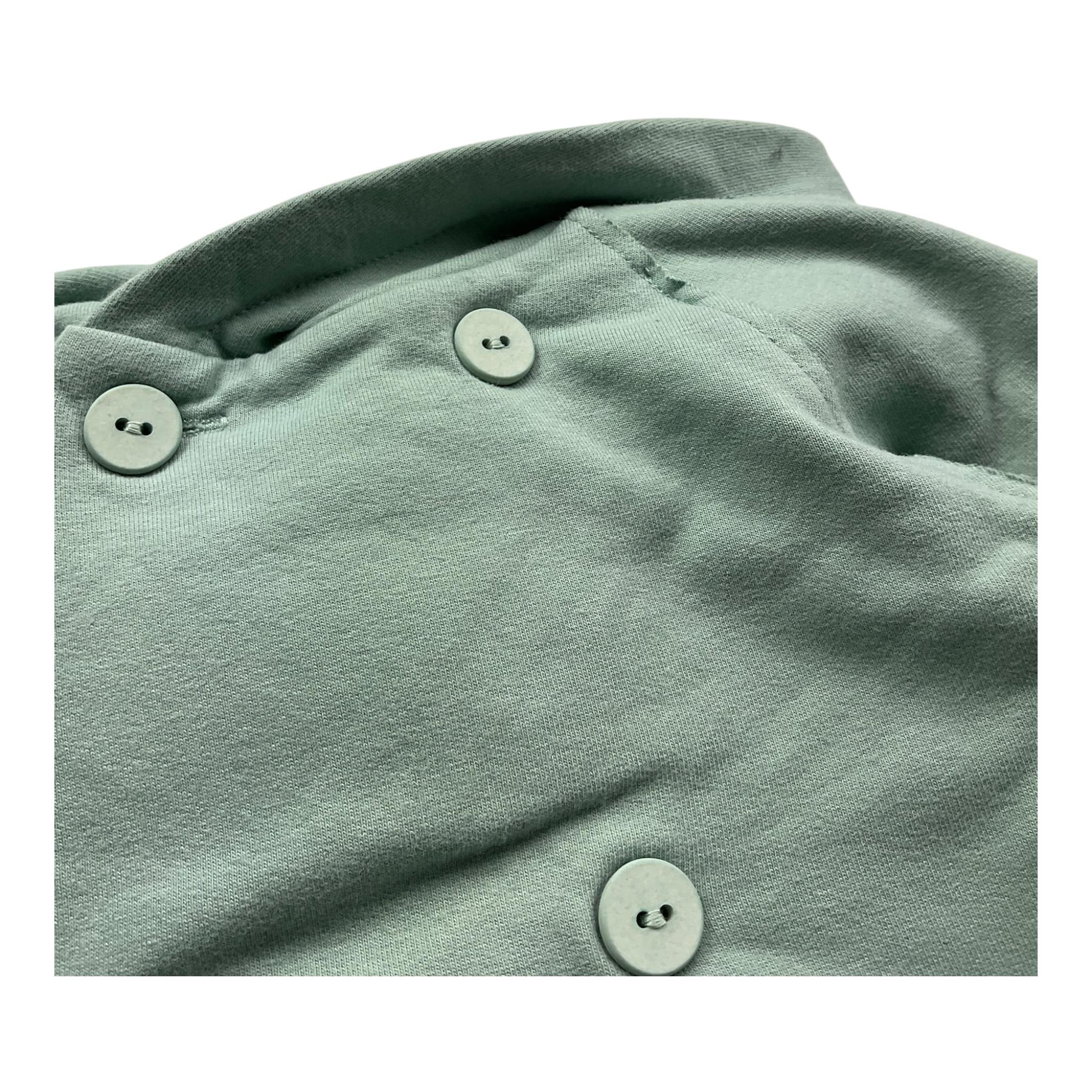 TEDDY E MINOU Completo 2pz feelpa tinta unita con bottoni e cappuccio-pantalone Verde per Neonato I24CP033M7015 VERDE TEDDY E MINOU 