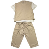 Minimum Komplett 3 Stück T-Shirt-Weste-Hose Einfarbig Beige Für Jungen