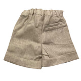Le Coconne Einfarbige Bermuda-Shorts mit elastischer Taille in Beige für Neugeborene