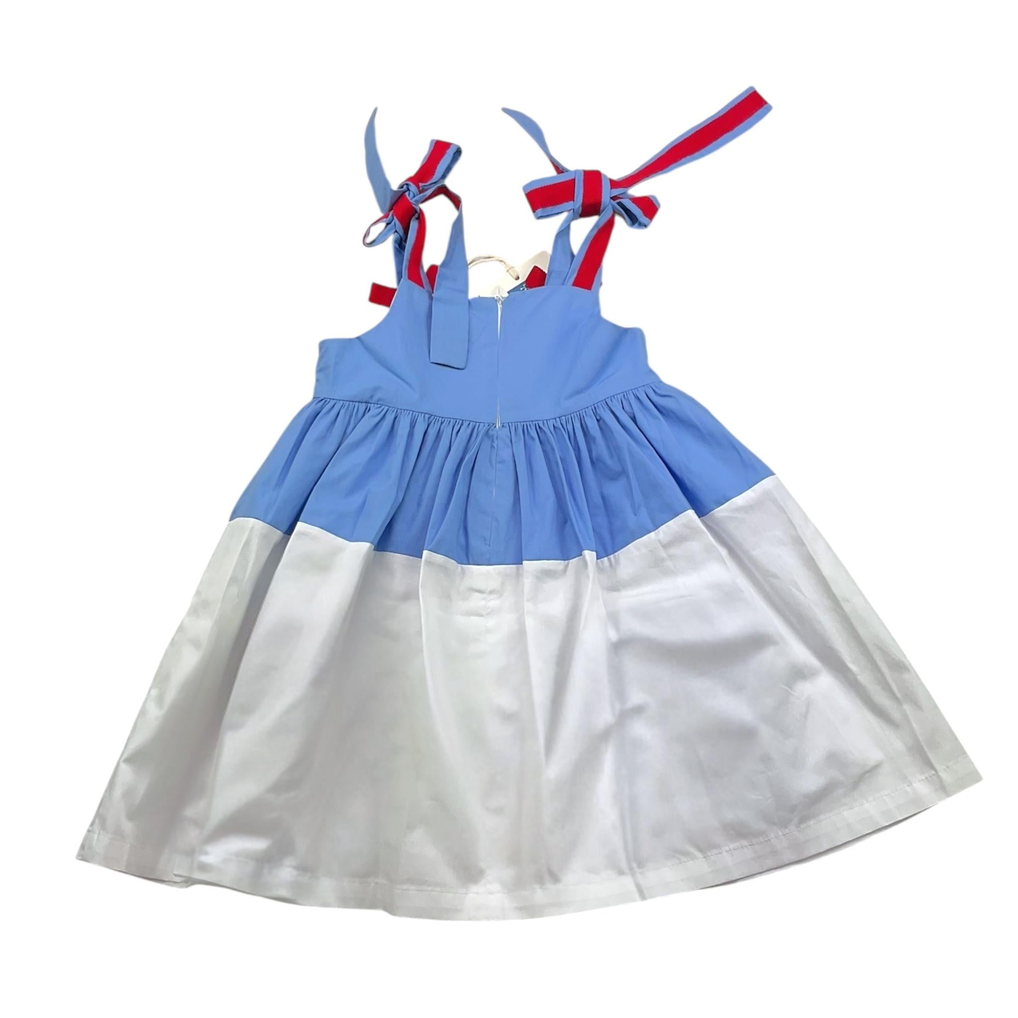 Ilfarobimbi Abito Bicolore con Fiocchi per Neonata IFB50586 BIANCO/AZZURRO ILFAROBIMBI 