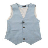 Emanuel Pris Gilet Tinta Unita con Bottoni per Bambino EPC2070R AZZURRO EMANUEL PRIS 