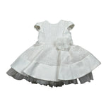 Petit Abito Mezza Manica tinta unita con Tulle Bianco per Neonata S2014013 BIANCO PETIT 