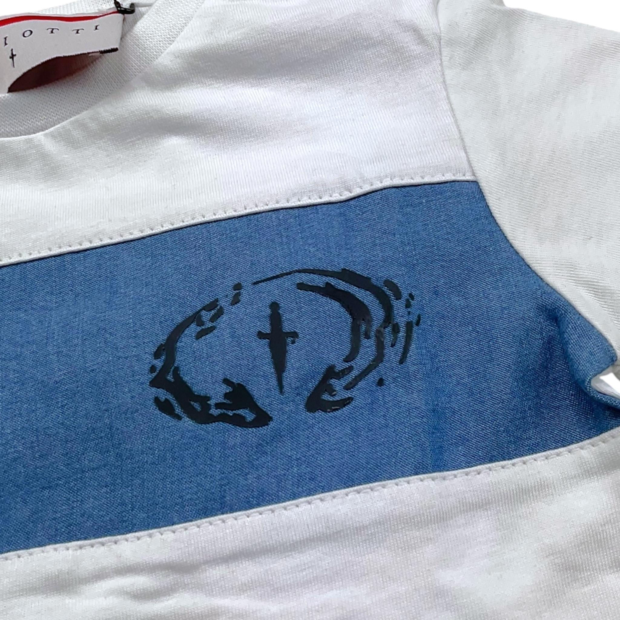 Cesare Paciotti T-Shirt Girocollo Tinta Unita con Stampa per Neonato TSP5157B BIANCO CESARE PACIOTTI 