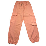 Vicolo Einfarbige Cargohose mit elastischer Taille Pfirsich für Mädchen