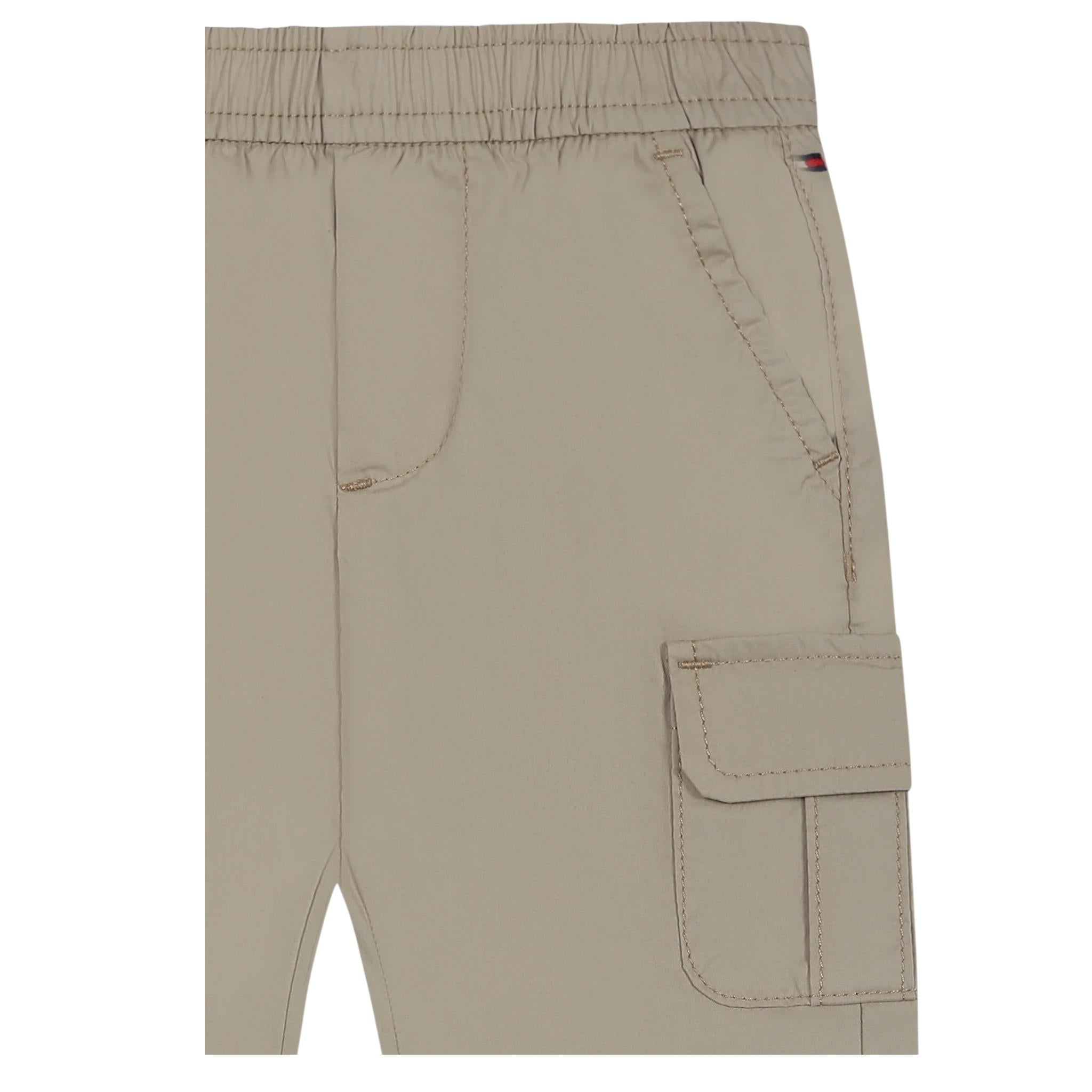 Tommy Hilfiger Pantalone tinta unita Cn Elastico In Vita Beige per Neonato KN0KN01956XX BEIGE TOMMY HILFIGER 