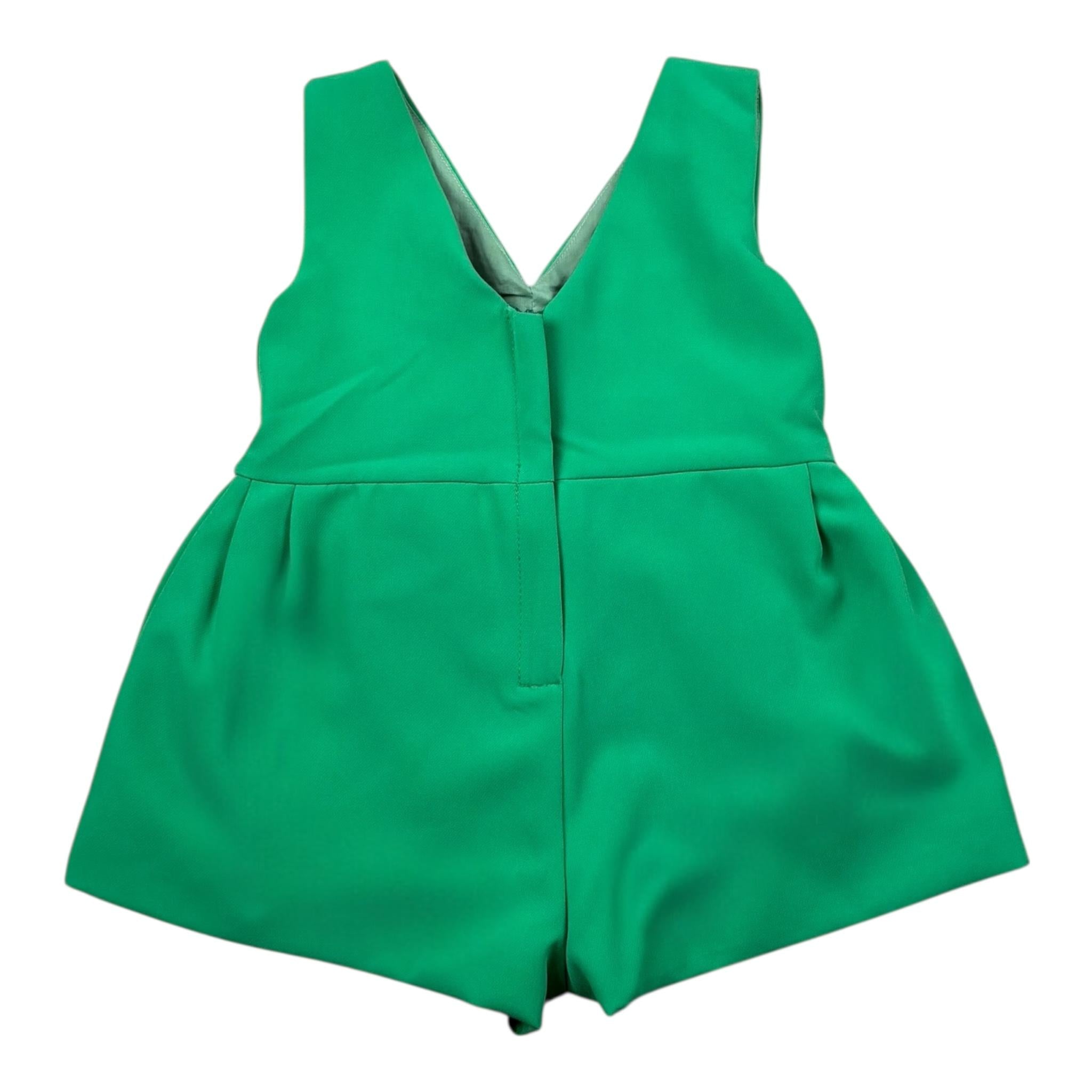 Petit Posh Tuta Intera Tinta Unita Giromanica per Bambina GFBS25023TUX VERDE PETIT POSH 