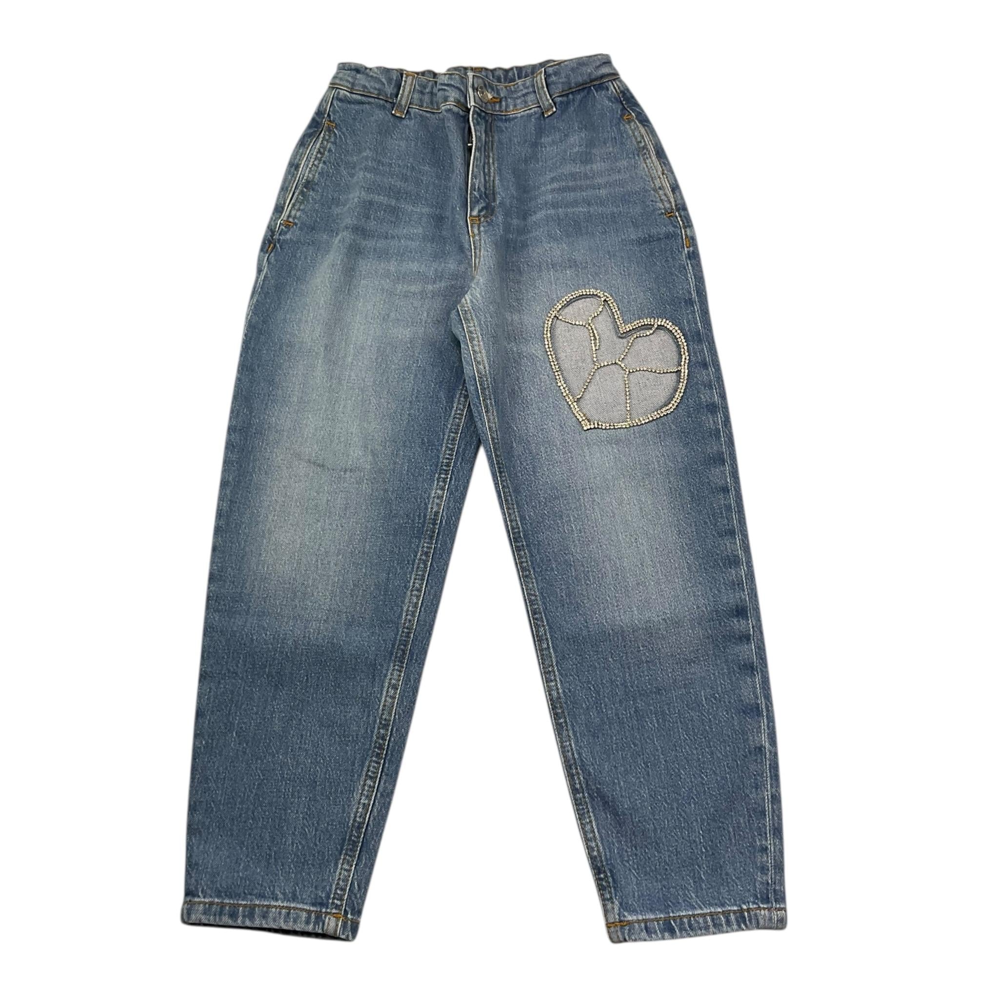 Liu Jo Jeans Tinta Unita con Applicazioni Brillantini per Bambina GA5110X BLU LIU JO 