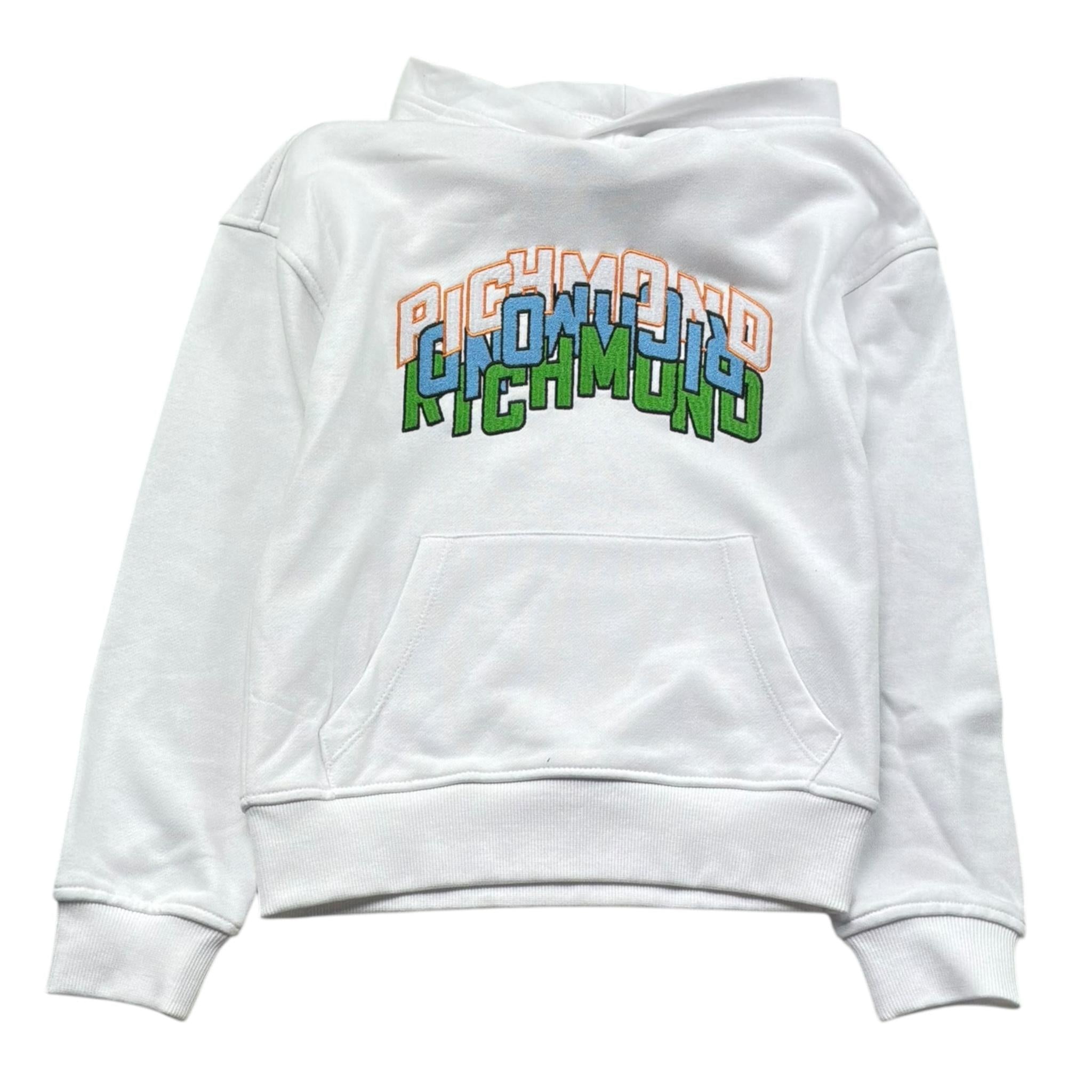 John Richmond Felpa Tinta Unita con Cappuccio E Stampa per Bambino RBP26040FE BIANCO JOHN RICHMOND 