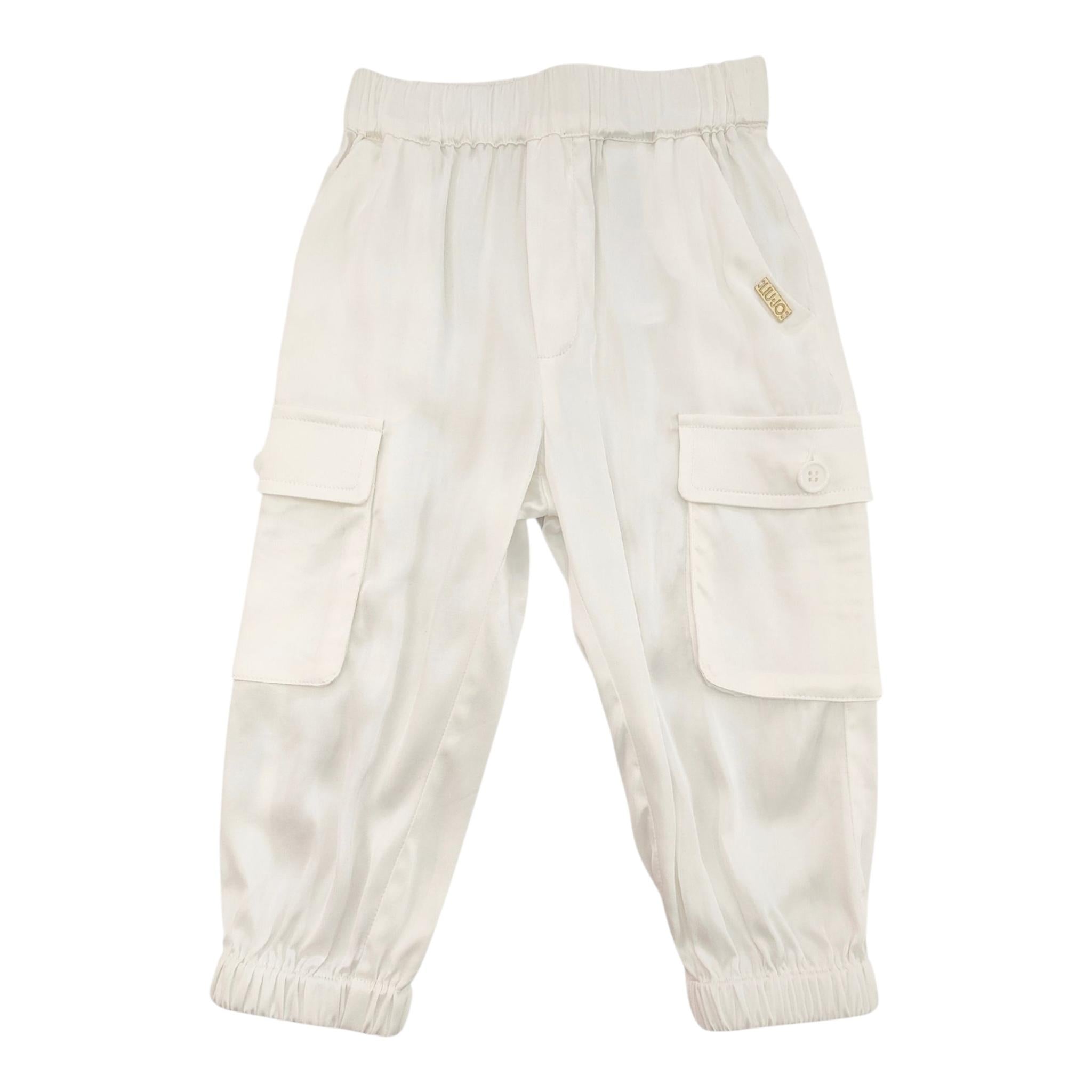 Liu Jo Pantalone Tinta Unita con Elastico In Vita per Bambina KA4024 BIANCO LIU JO 