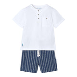 Mayoral Caompleto 3 Pezzi T-Shirt-Bermuda per Bambino 3603 BIANCO/BLU MAYORAL 
