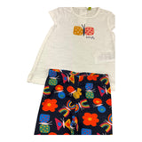 Losan 2-teiliges Set T-Shirt-Leggings zweifarbig weiß/blau für Baby Mädchen