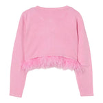 Liu Jo Cardigan Tinta Unita con Applicazioni Piume per Bambina KA5128 ROSA LIU JO 