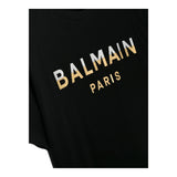 Balmain T-Shirt Rundhalsausschnitt einfarbig mit schwarzen Logo-Prints für Jungen