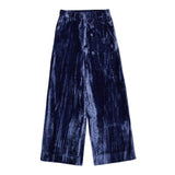 MAX&Co. pantalone tinta unita in velluto modello palazzo Blu per Bambina MX0052 BLU MAX&Co. 