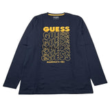 GUESS shirt girocollo tinta unita con stampa Blu per Bambino L3BI38IZ14 BLU GUESS 
