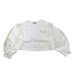 Dondup Felpa Girocollo Tinta Unita con Brillantini per Bambina DFFE016 BIANCO DONDUP 