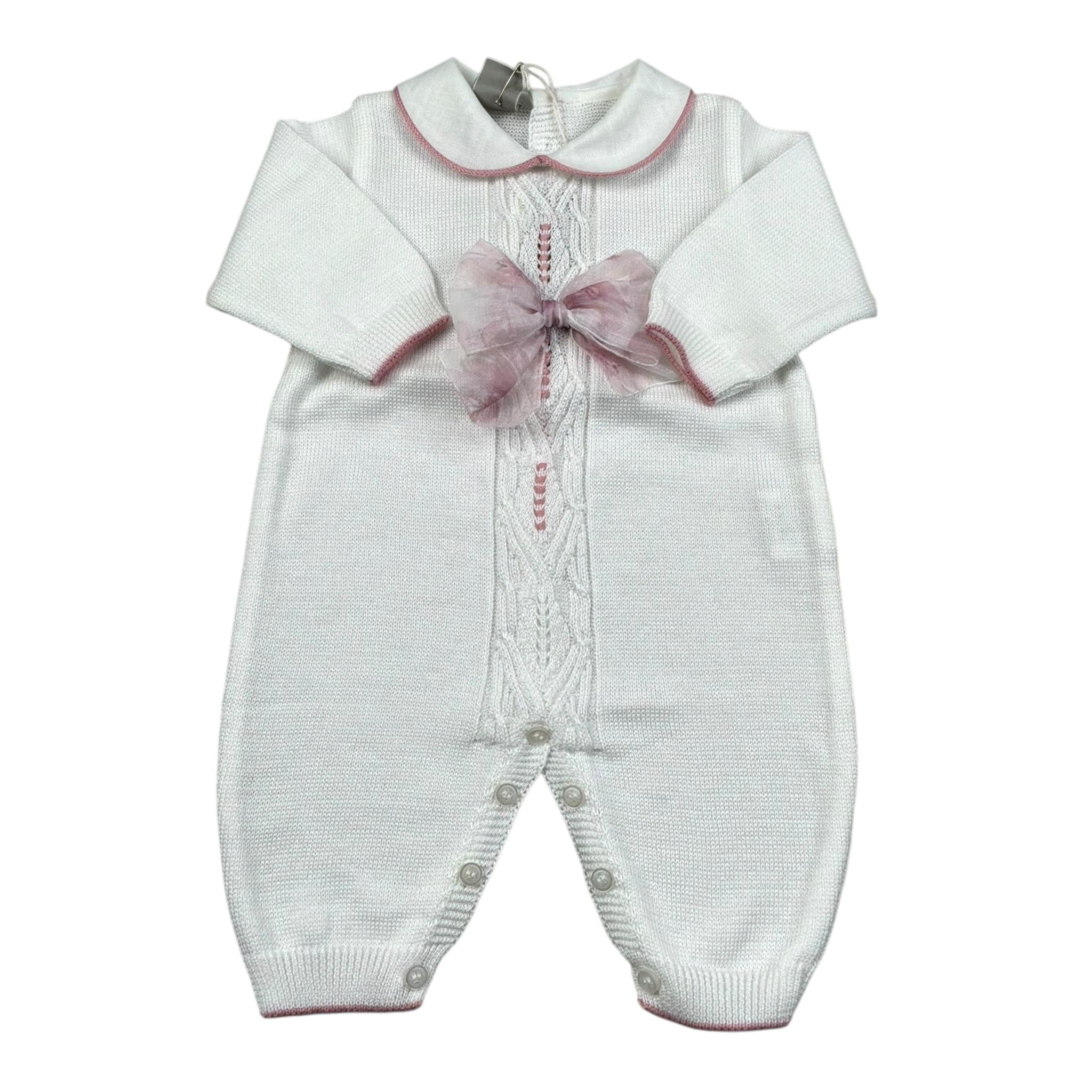 Marlu' Tutina Manica Lunga Tinta Unita con Applicazione per Neonata EB2310 BIANCO MARLU' 