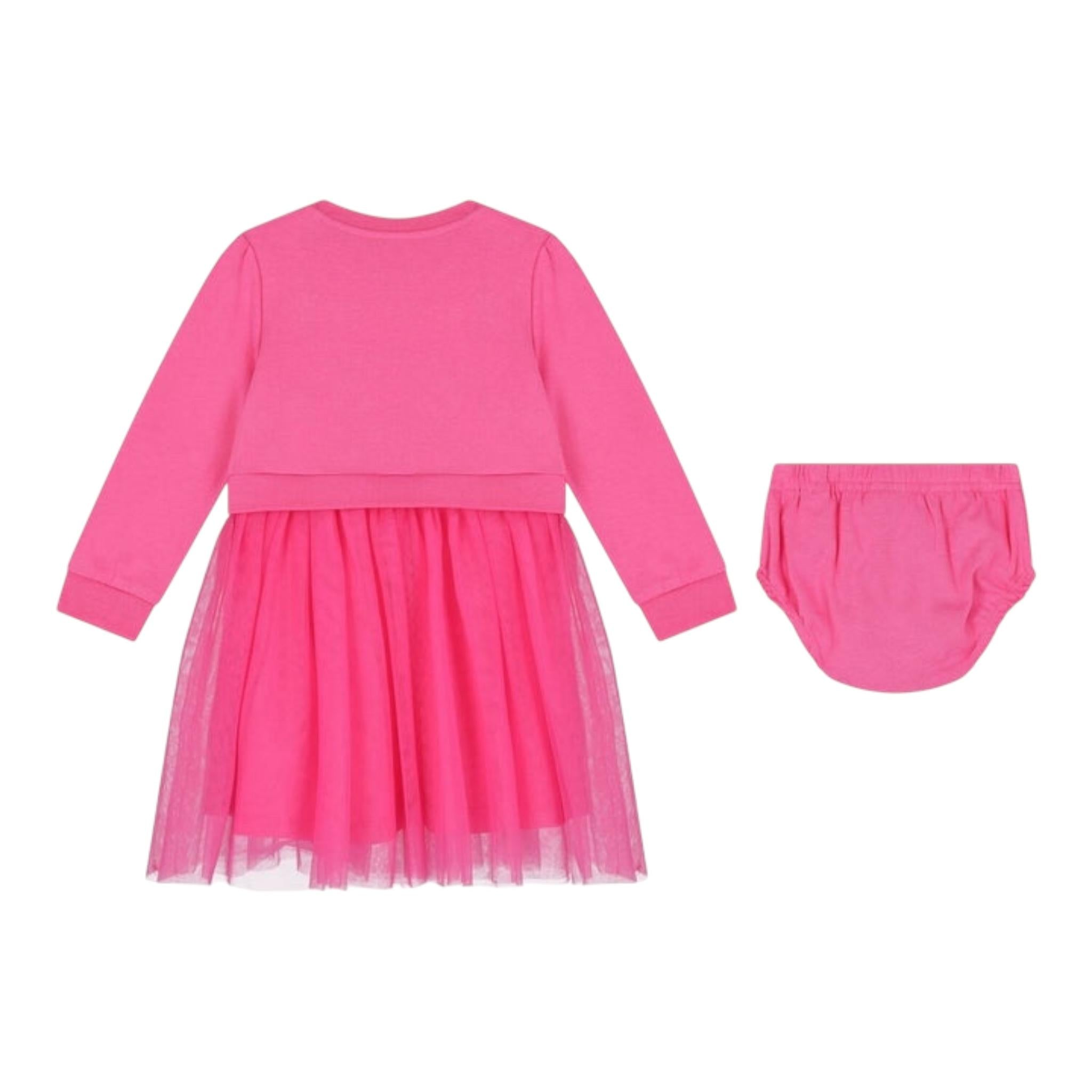 GUESS abito tinta unita girocollo con tulle e coulotte Fuxia per Neonata K4YK09KB8R0XNN FUXIA GUESS 