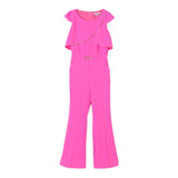 Miss Blumarine Einfarbiger Einteiler Jumpsuit Halbarm Fuchsia Für Mädchen