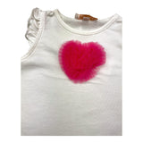 Please Einfarbiges Tanktop mit weißem Tüllherz für Baby-Mädchen