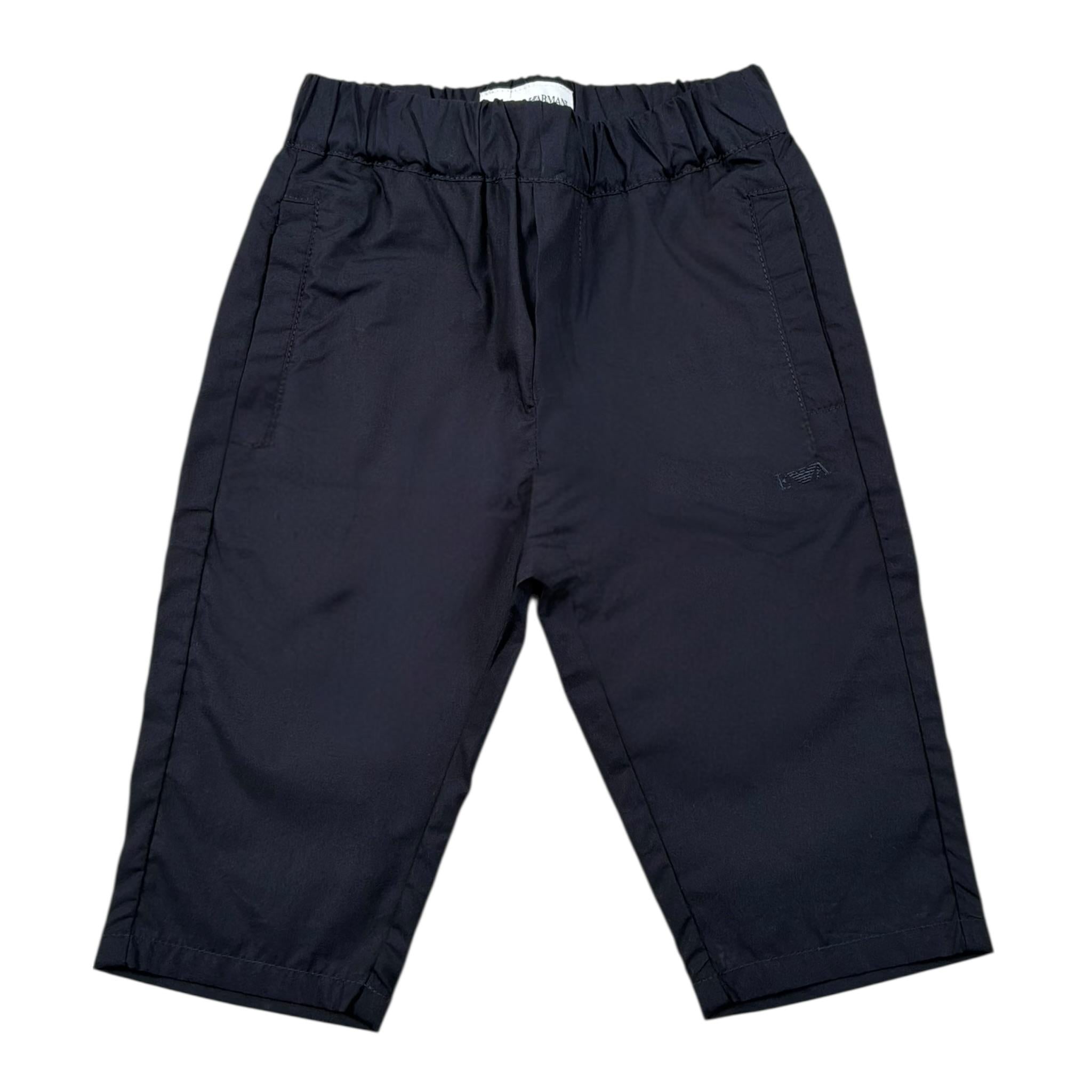 Emporio Armani Pantalone Tinta Unita con Elastico In Vita per Neonato 3RHPJ3 BLU EMPORIO ARMANI 