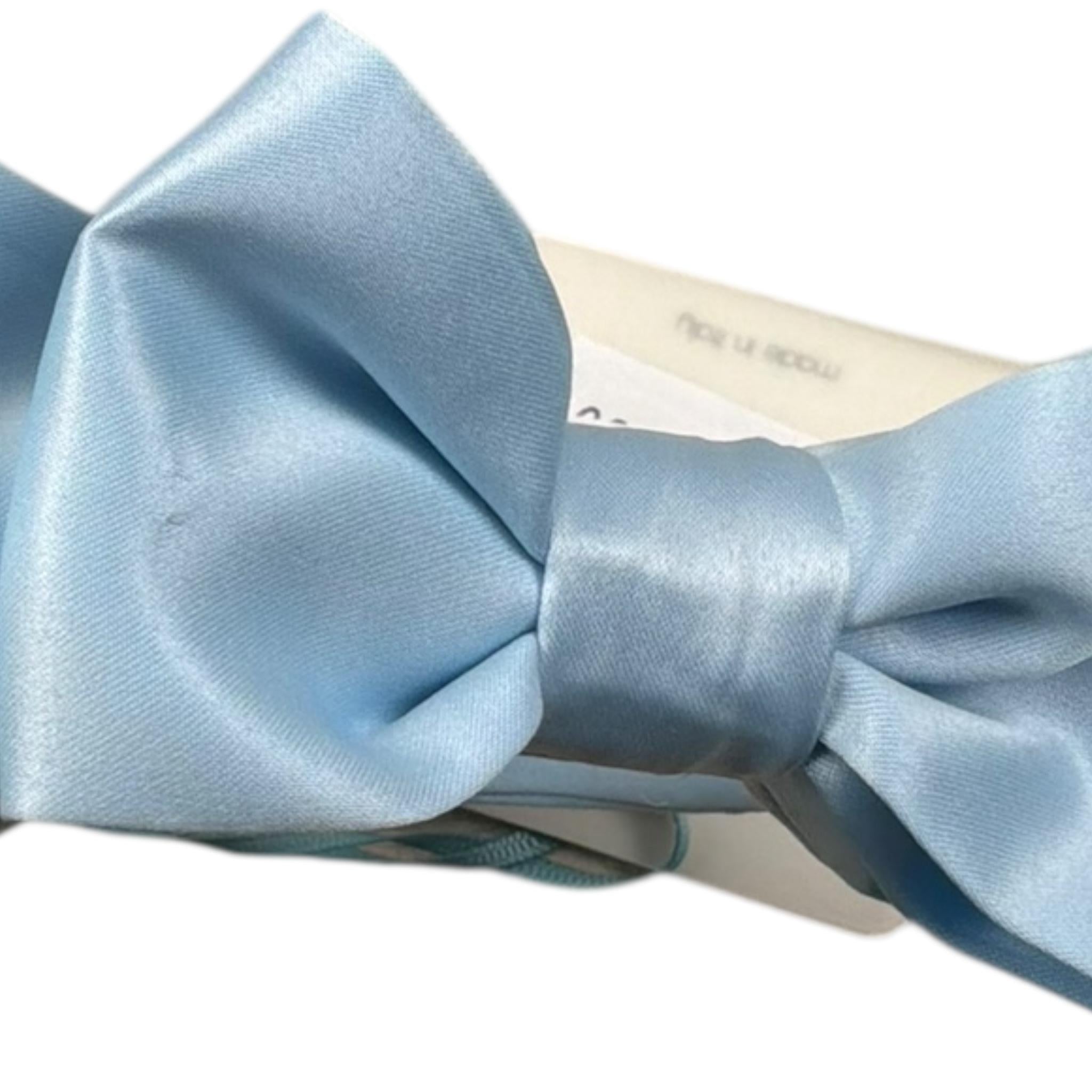 A' La Page Cerchietto Tinta Unita con Fiocco per Bambina 25SA AZZURRO A' LA PAGE 