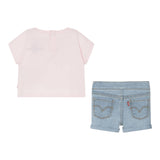 Levi'S 2-teiliges Set T-Shirt-Shorts Rosa für Baby Mädchen
