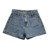 Dixie Short Denim Einfarbig mit verstellbarer Taille Hellblau für Mädchen