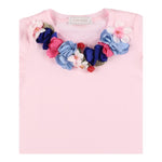 Monnalisa T-Shirt Girocollo Tinta Unita con Applicazioni per Bambina 11E628 ROSA MONNALISA 