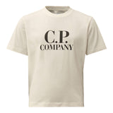 CP Company T-Shirt Einfarbig Rundhalsausschnitt Mit Print Weiß Für Jungen