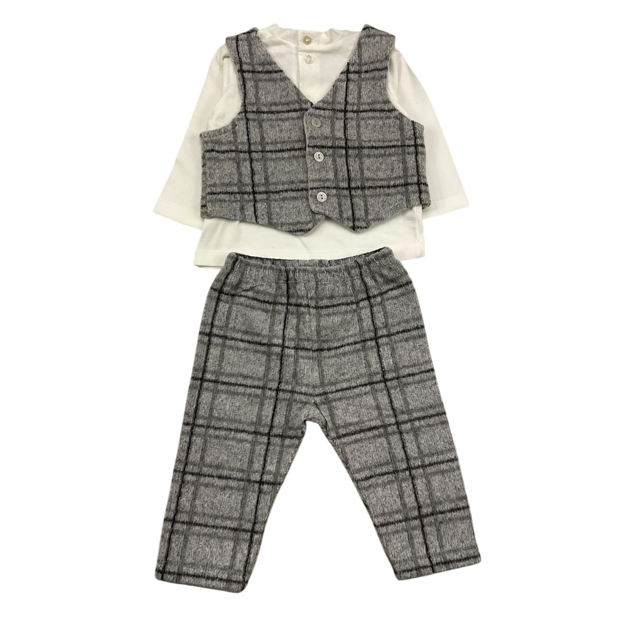 LALALU' completo 2 pezzi shirt-gilet-pantalone Grigio per Neonato CML32L GRIGIO LALALU' 