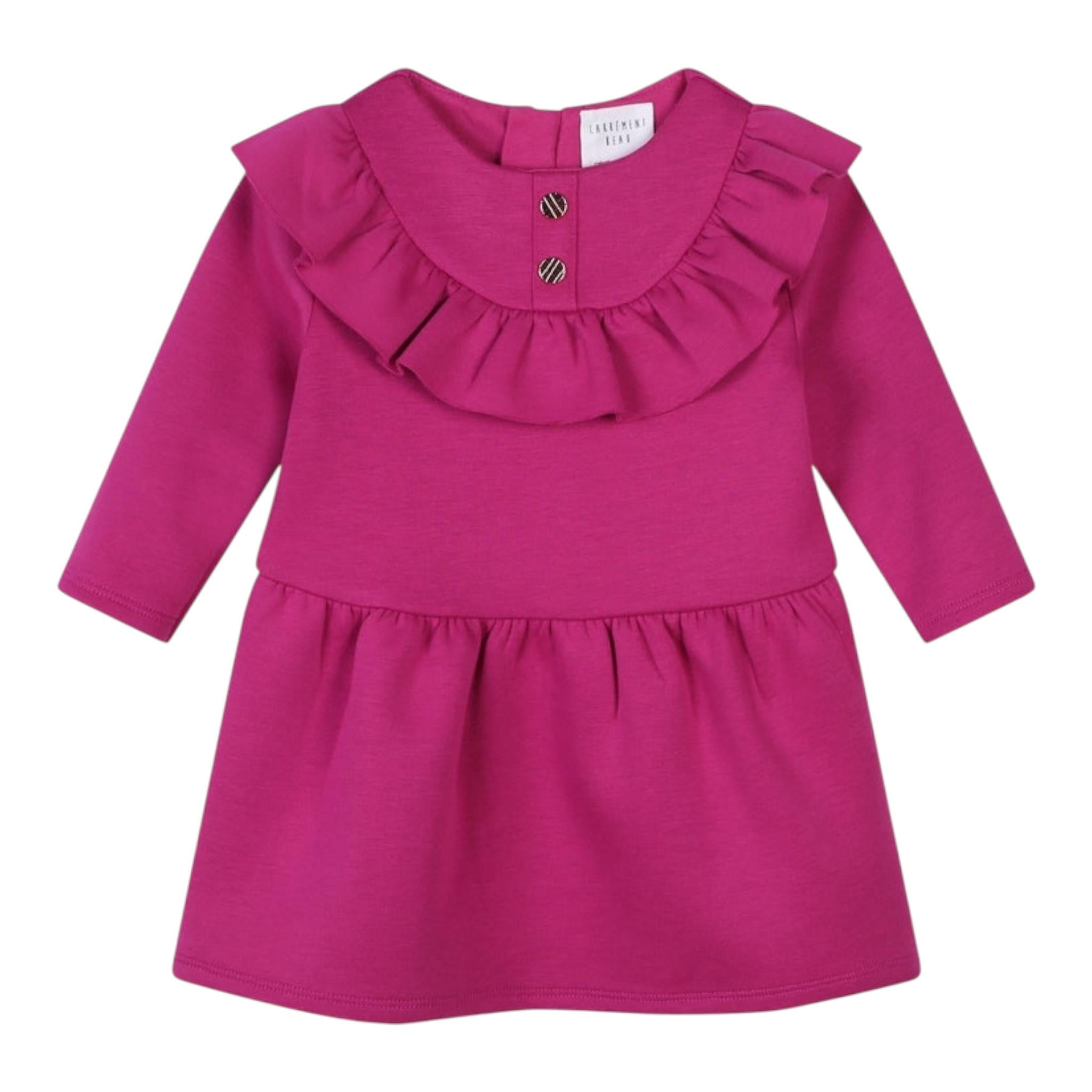 CARRE'MENT BEAU abito girocollo tinta unita manica lunga Fuxia per Neonata Y30195 FUXIA CARRE'MENT BEAU 