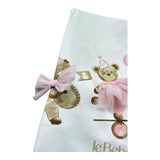 Le Bebe Coperta Tinta Unita con Stampe per Neonata LBG6259 BIANCO LE BEBE 