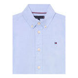 Tommy Hilfiger Camicia Manica Lunga Tinta Unita per Bambino KB0KB08728 AZZURRO TOMMY HILFIGER 