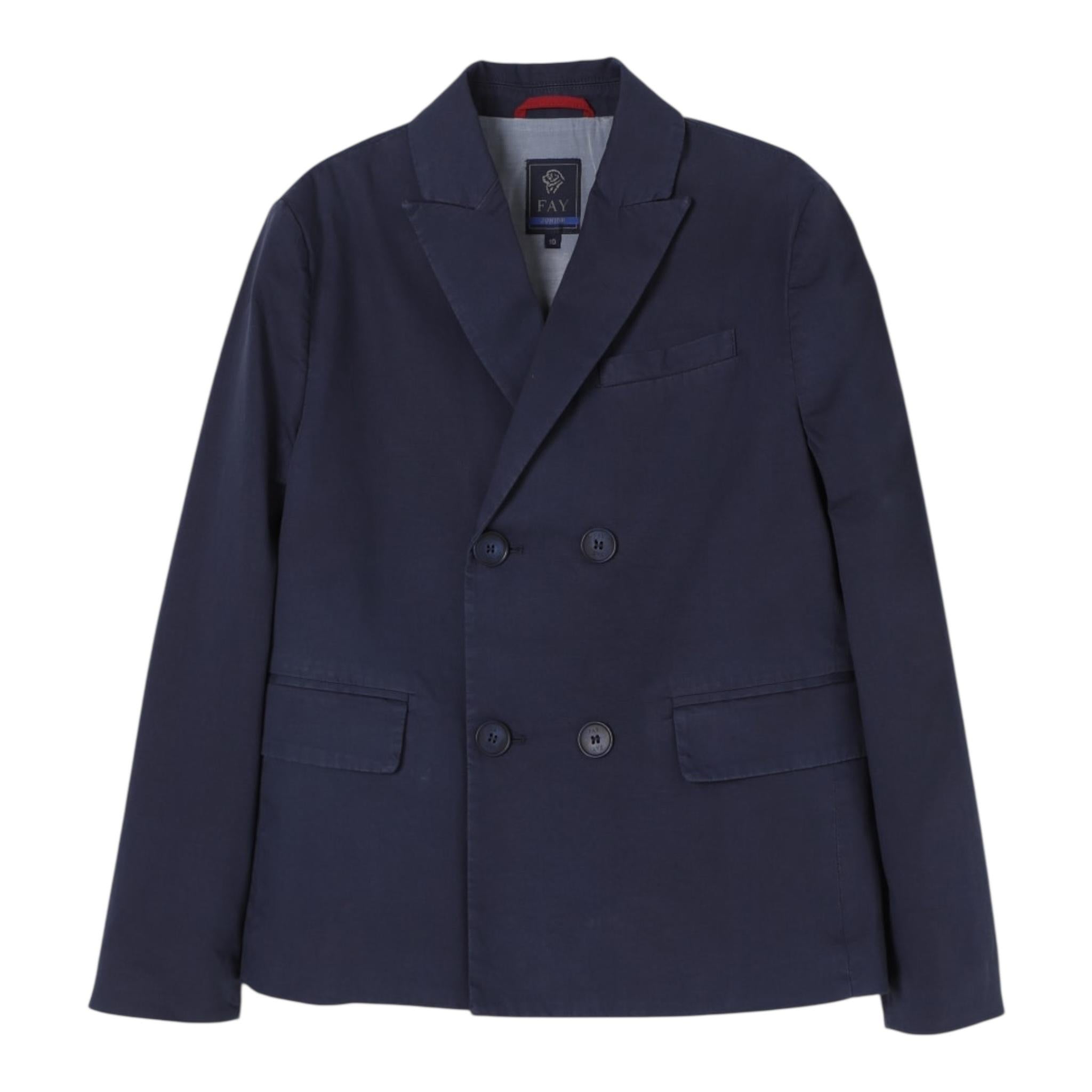 Fay Giacca Tinta Unita con Bottoni per Bambino FW2Q24 BLU FAY 