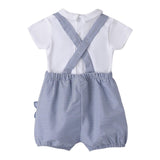 Minibanda Complet 2 Pezzi Pagliaccetto-Body per Neonato 3B679 BIANCO/BLU MINIBANDA 