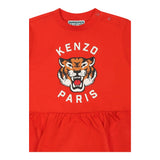 Kenzo Abito Mezza Manica Tinta Unita con Logo per Neonata K60941 ROSSO KENZO 