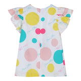 Marc Ellis Baby Mädchen Einfarbiges Kleid mit halblangen Ärmeln Weiß