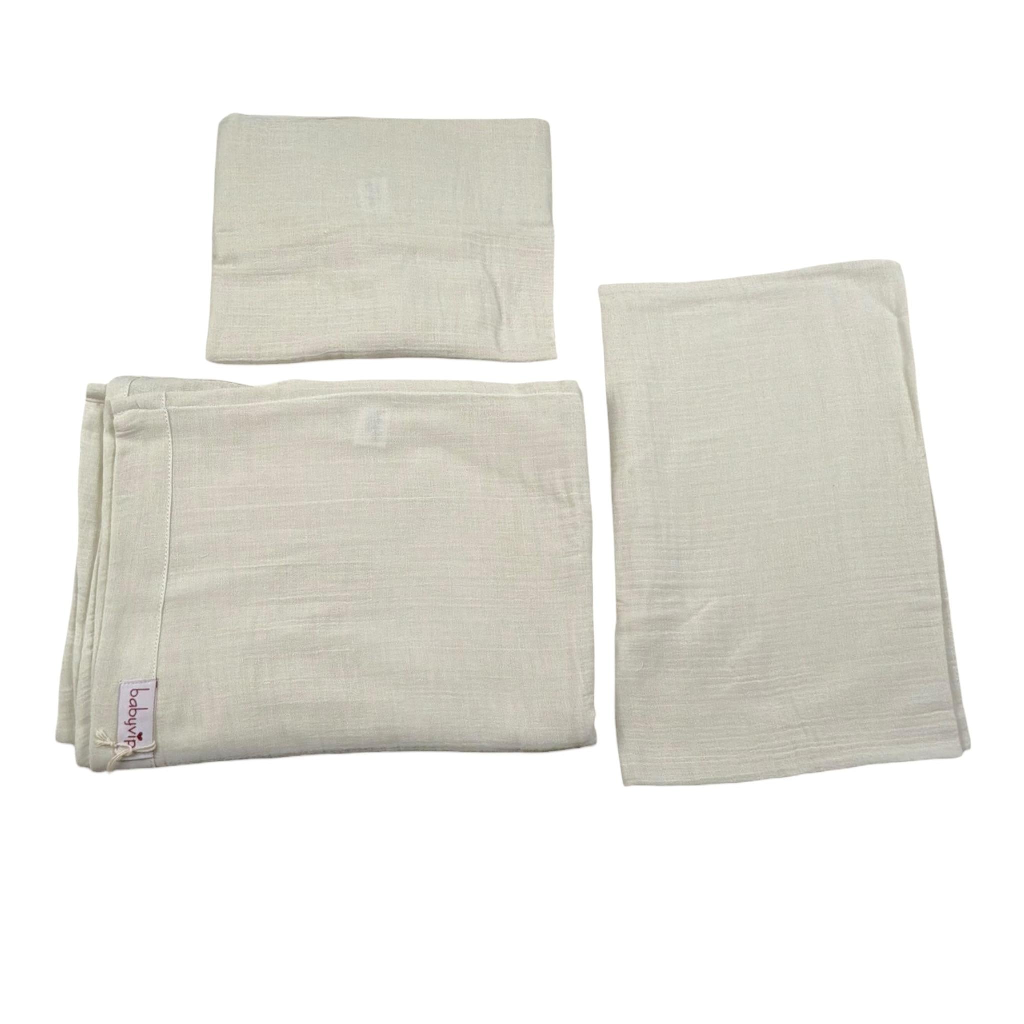 Babyvip Set 3 Lenzuola Tinta Unita per Neonato T7051 BEIGE BABYVIP 