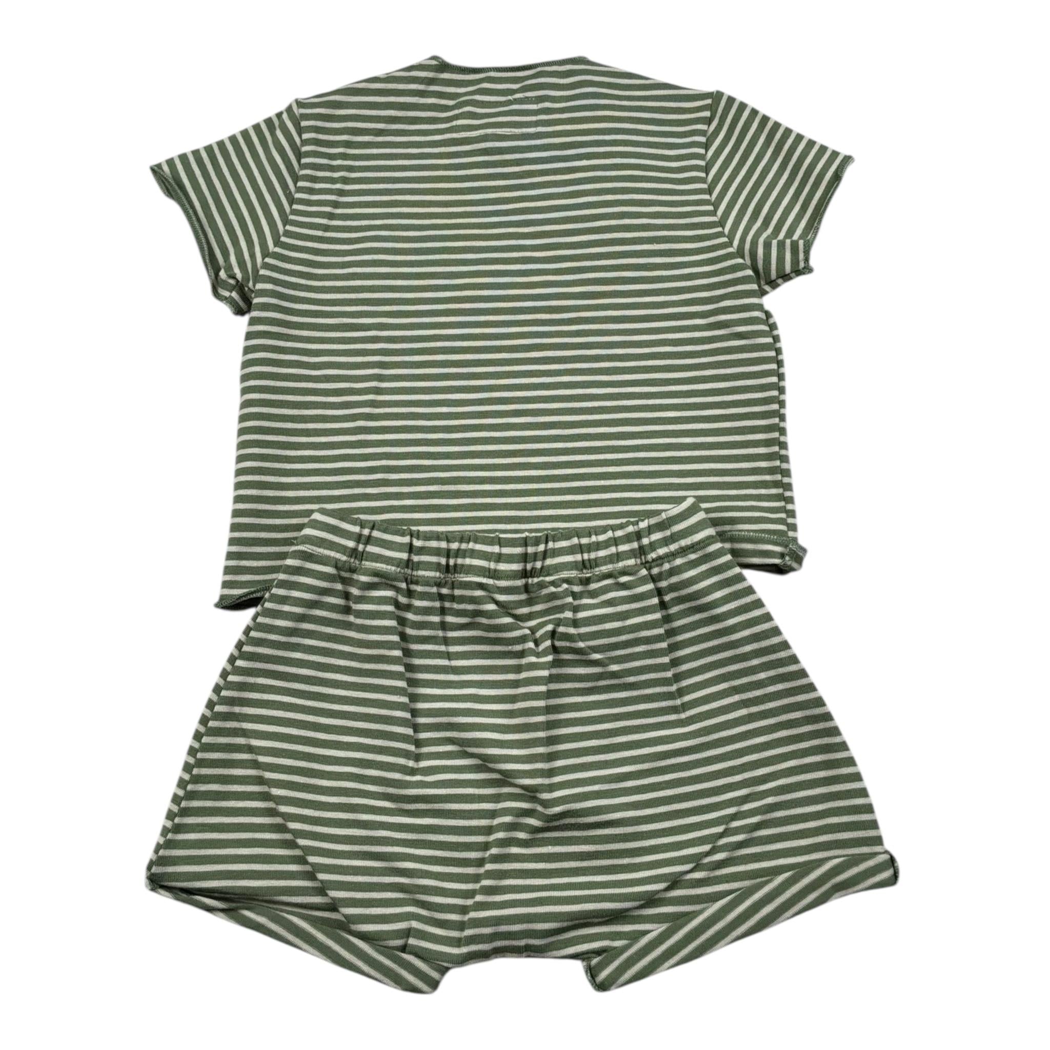 Teddy E Minou Completo 2 Pezzi T-Shirt-Bermuda Tinta Unita per Neonato E25CP074M1031 VERDE TEDDY E MINOU 